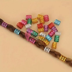 Inele din metal pentru codite afro RNG17CC Mixt Colorate, Set 20 bucati